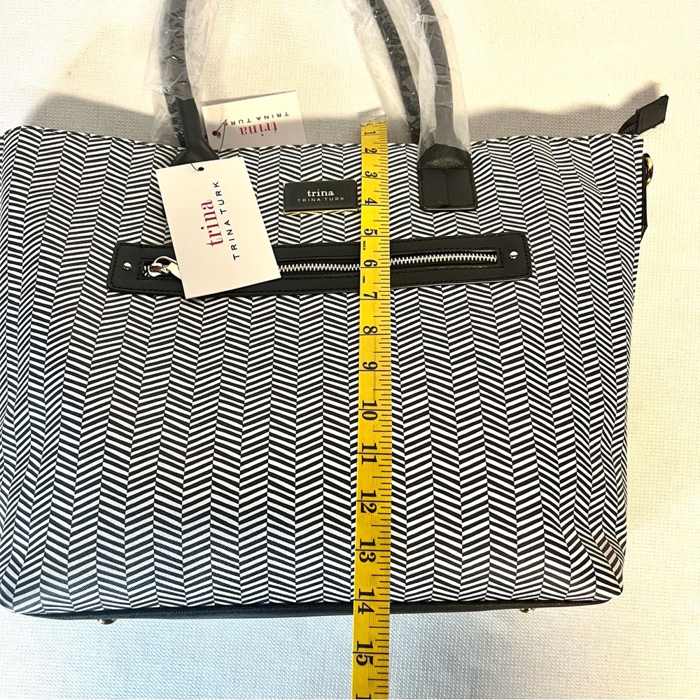 HOST PICK Trina Turk Double-Handle Chevron Tote with Detachable Shoulder Strap - Picture 14 of 15